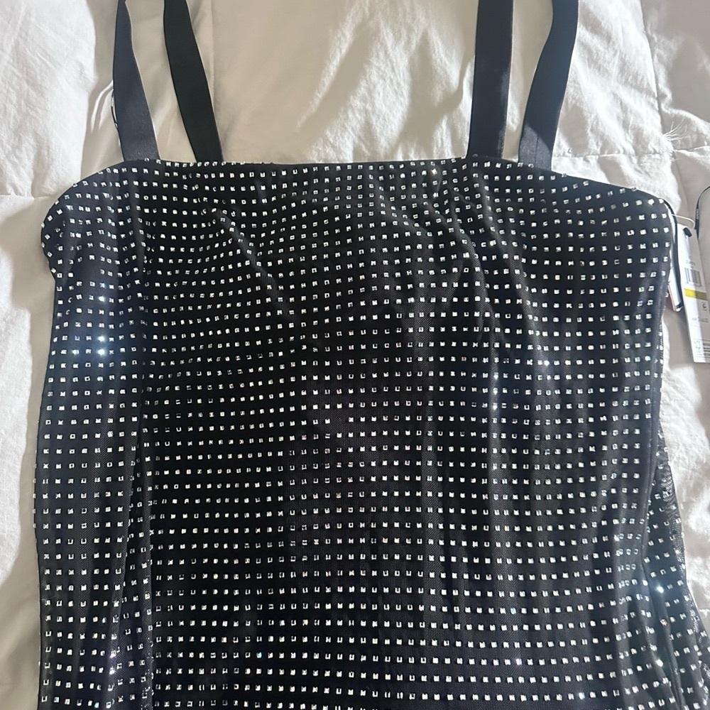Black and Silver Studded Tank Top new DKNY